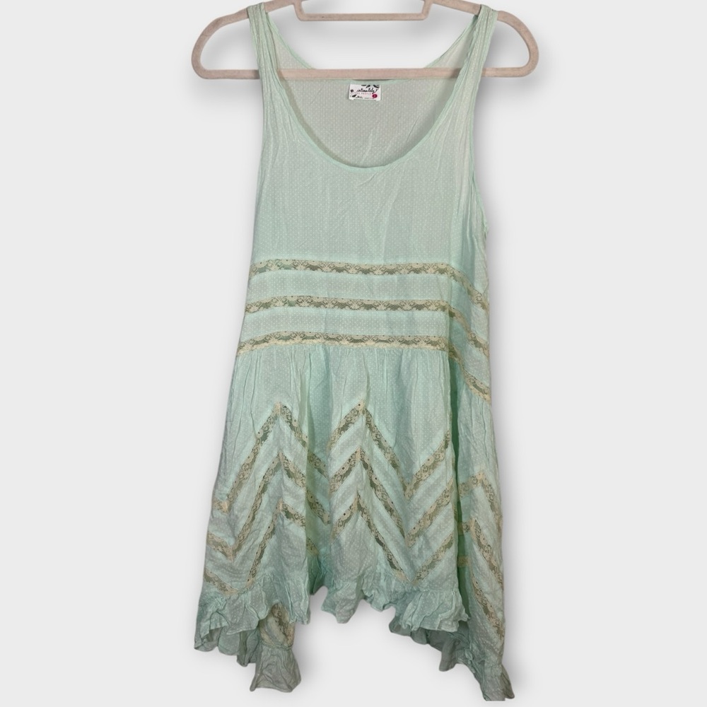 EUC Intimately Free People Voile Trapeze Slip Dress Mint Green | Small